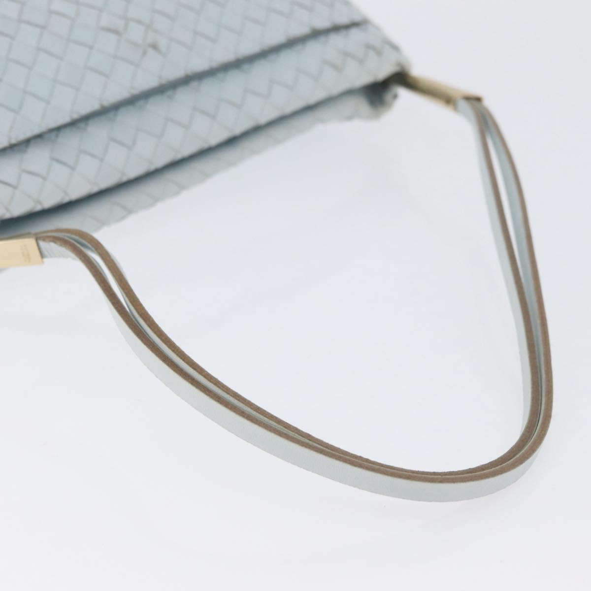 BOTTEGA VENETA INTRECCIATO Shoulder Bag Leather Light Blue Gold Auth 174615A