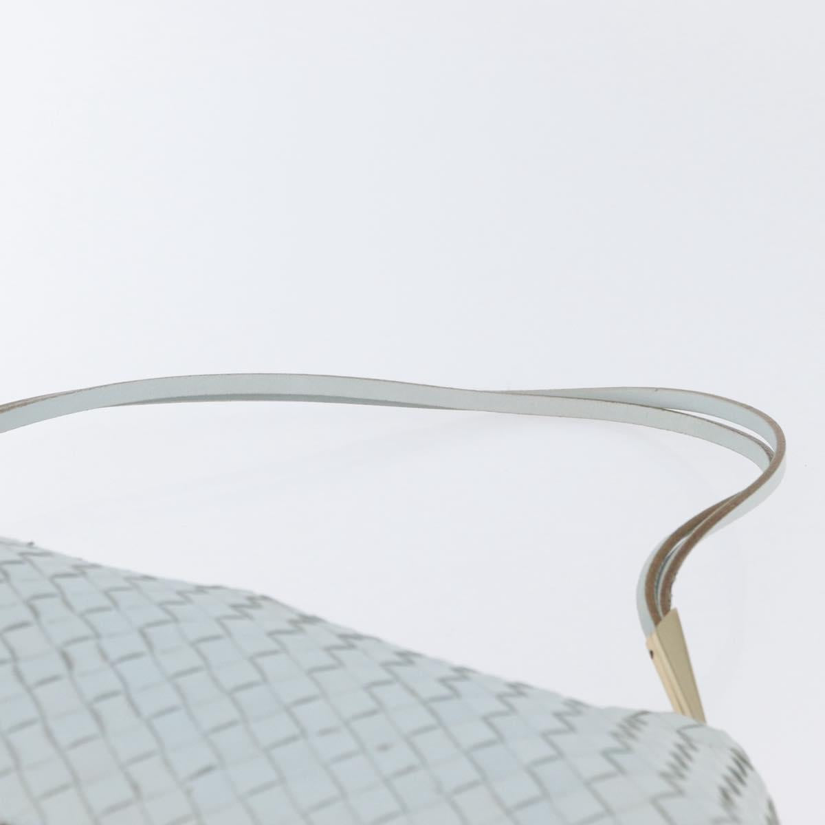 BOTTEGA VENETA INTRECCIATO Shoulder Bag Leather Light Blue Gold Auth 174615A