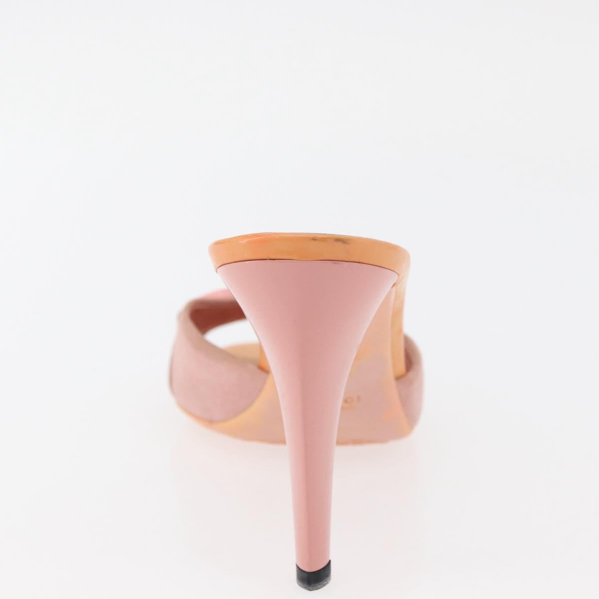 GUCCI Horsebit Heel Sandals Suede Pink Auth 174617A