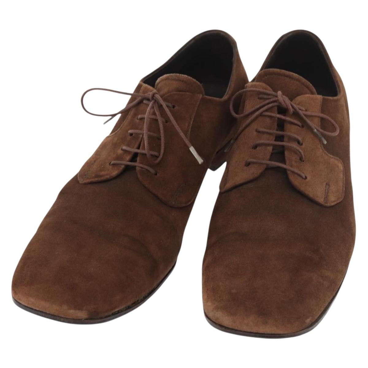 PRADA Dress Shoes Suede 9 Brown Auth 174631A