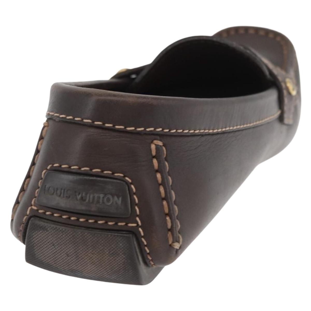 LOUIS VUITTON Monte Carlo line Driving Shoes 7 1/2 Brown LV Auth 174634A
