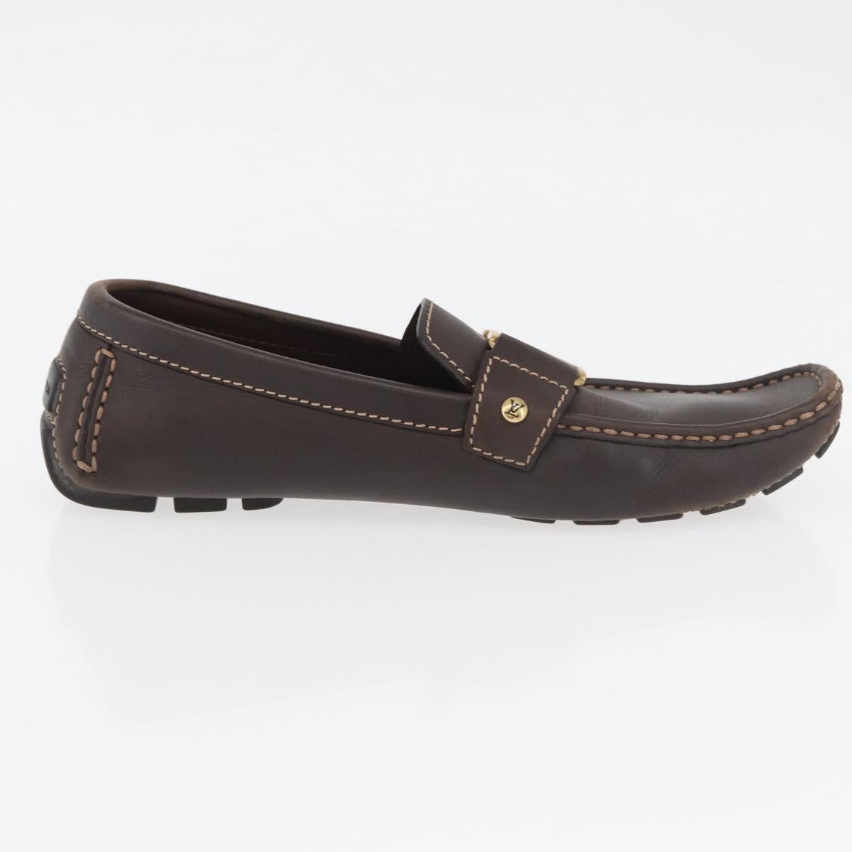 LOUIS VUITTON Monte Carlo line Driving Shoes 7 1/2 Brown LV Auth 174634A