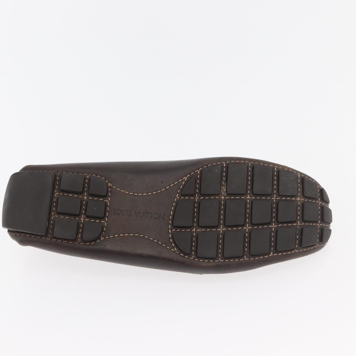 LOUIS VUITTON Monte Carlo line Driving Shoes 7 1/2 Brown LV Auth 174634A