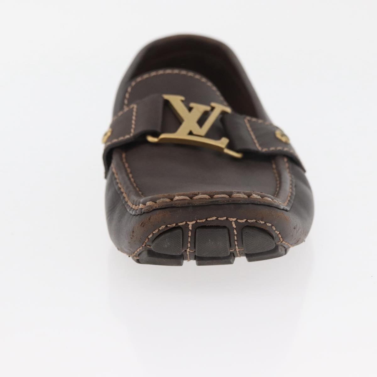 LOUIS VUITTON Monte Carlo line Driving Shoes 7 1/2 Brown LV Auth 174634A