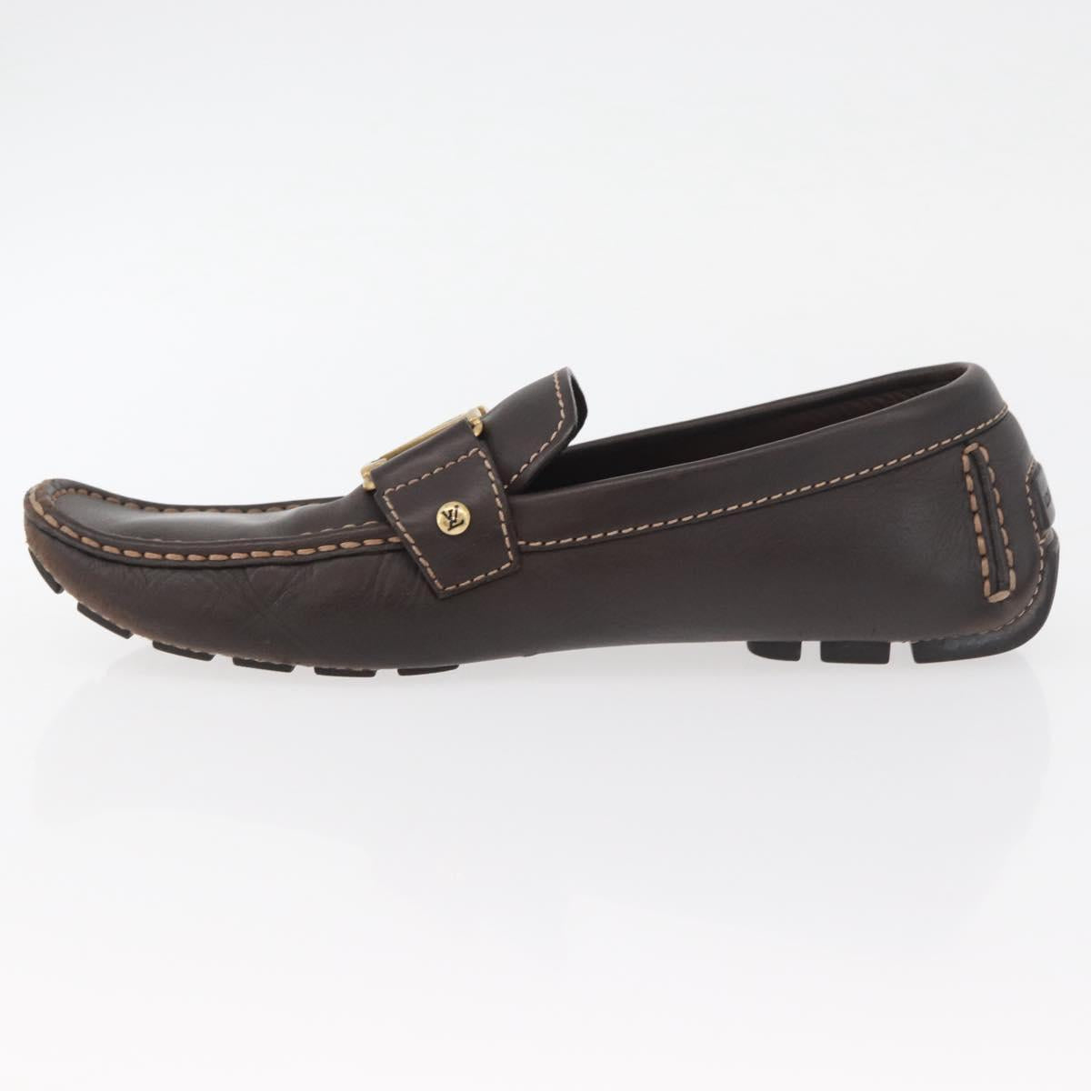 LOUIS VUITTON Monte Carlo line Driving Shoes 7 1/2 Brown LV Auth 174634A