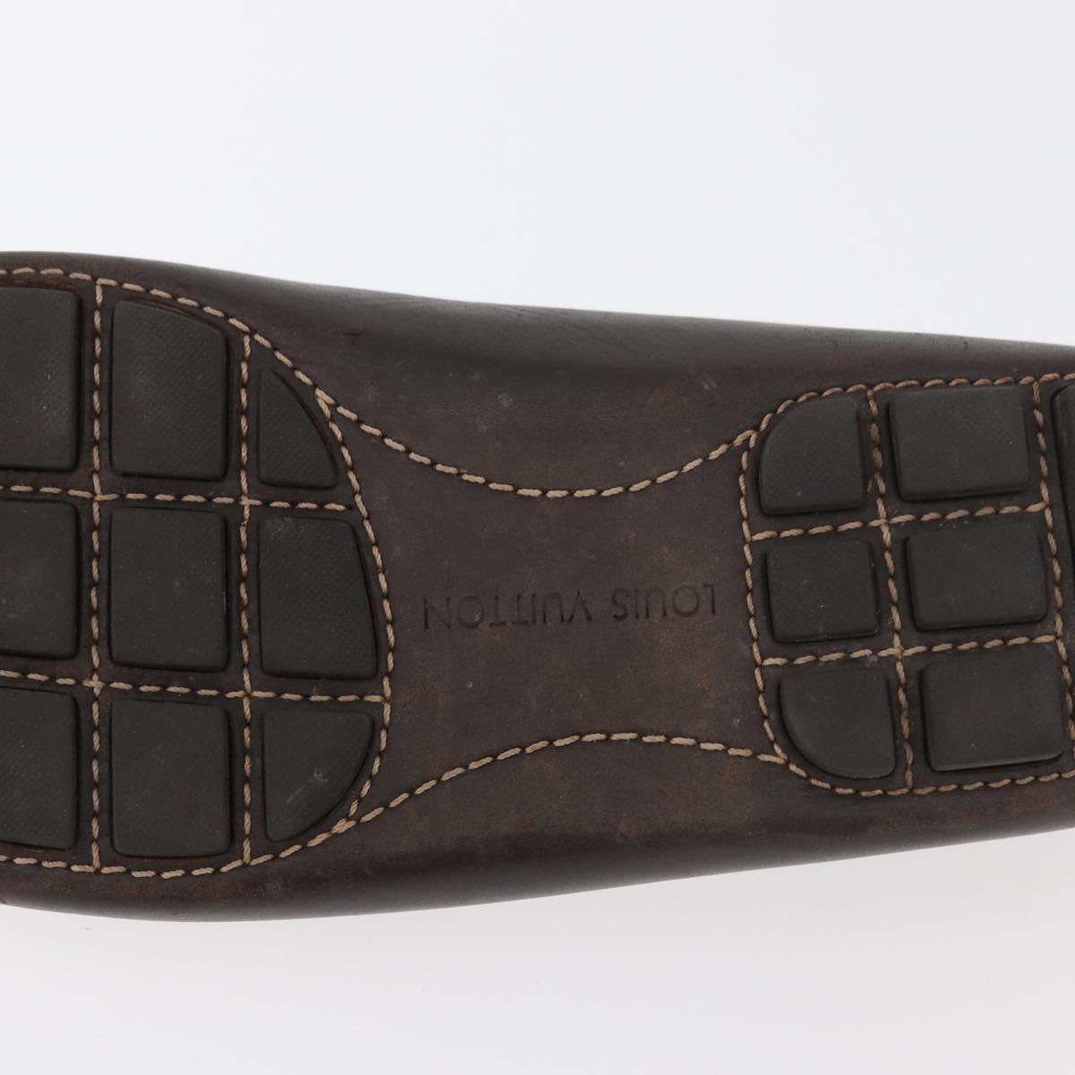 LOUIS VUITTON Monte Carlo line Driving Shoes 7 1/2 Brown LV Auth 174634A