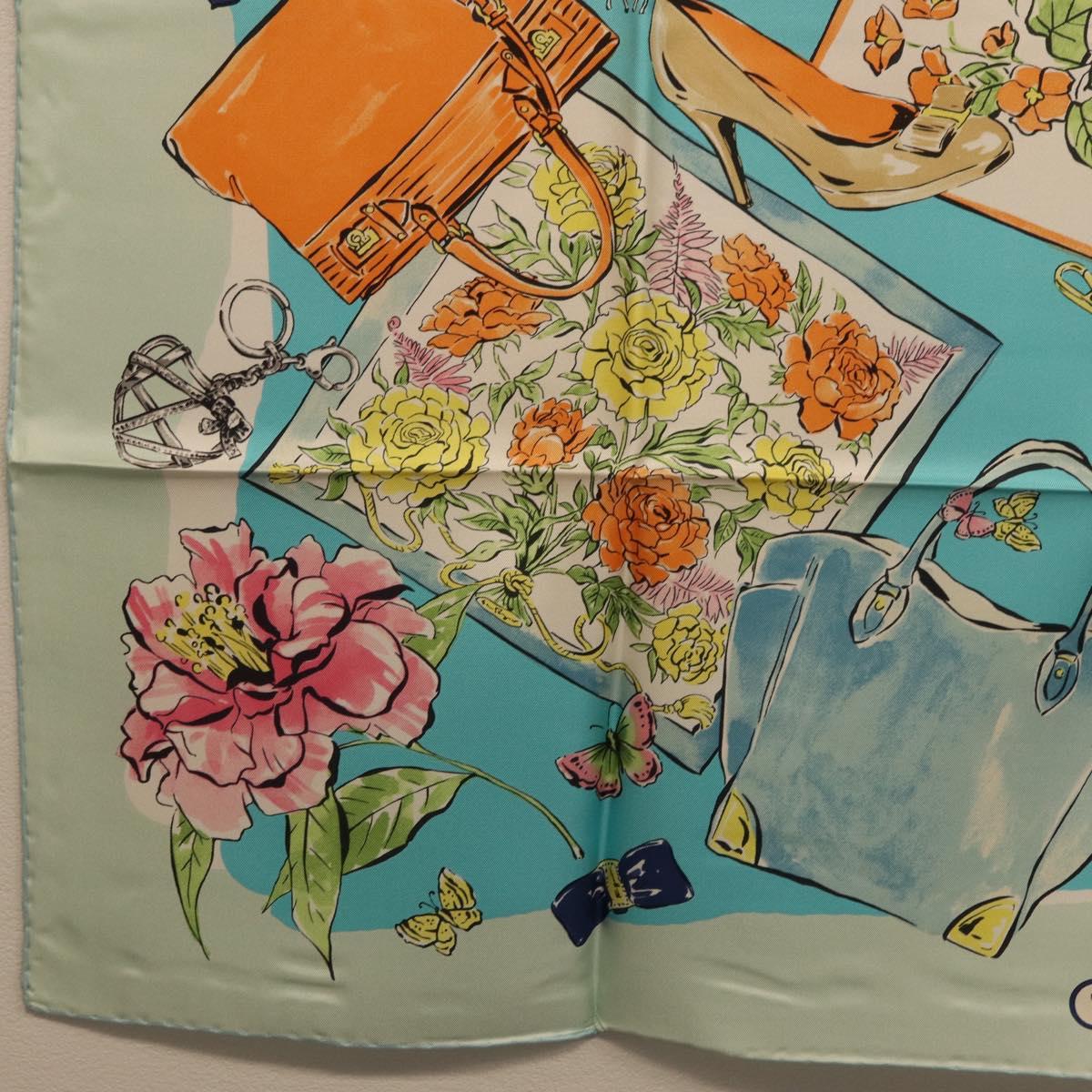 Salvatore Ferragamo Scarf Silk Light Blue Auth 174638A