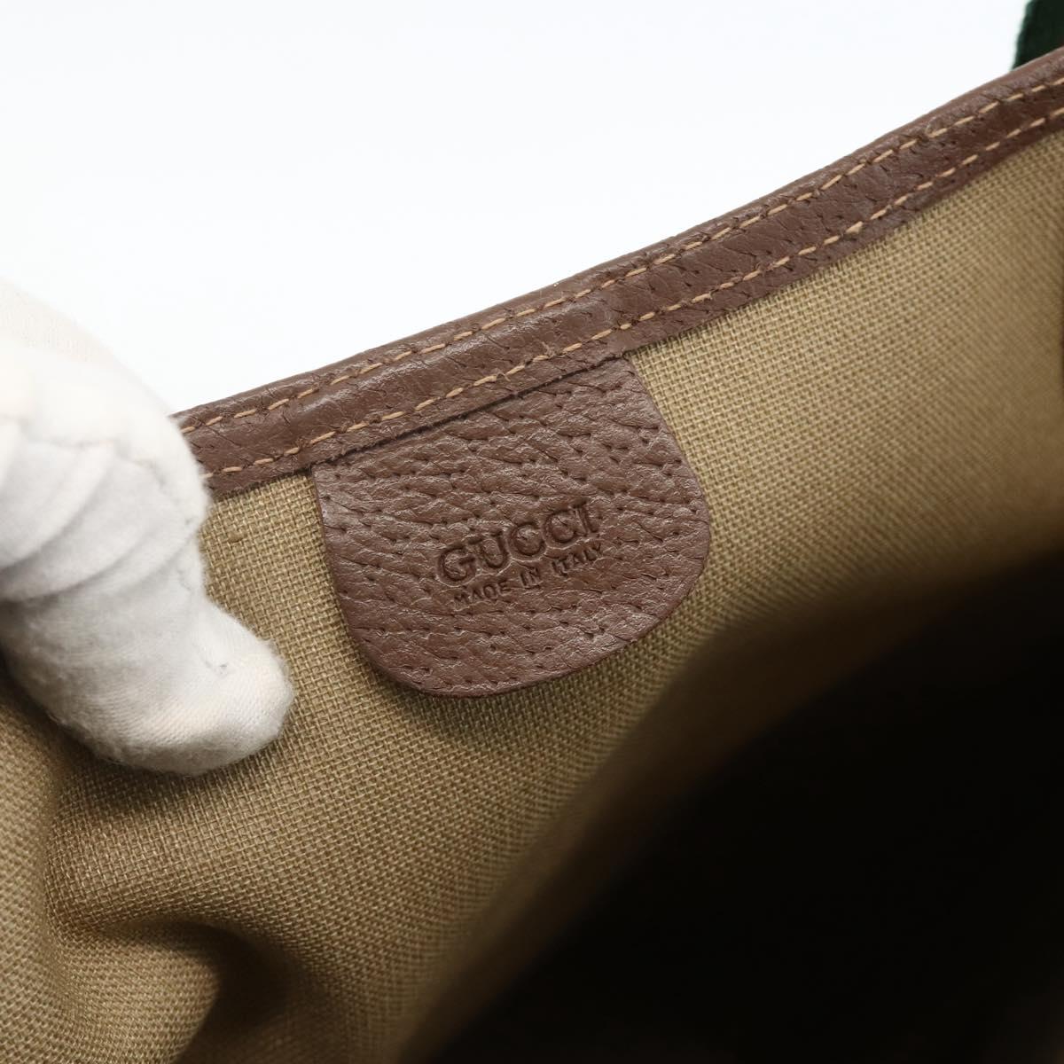 GUCCI GG Supreme Web Sherry Line Bag PVC Beige 002 58 6487 4023 Auth 174650A