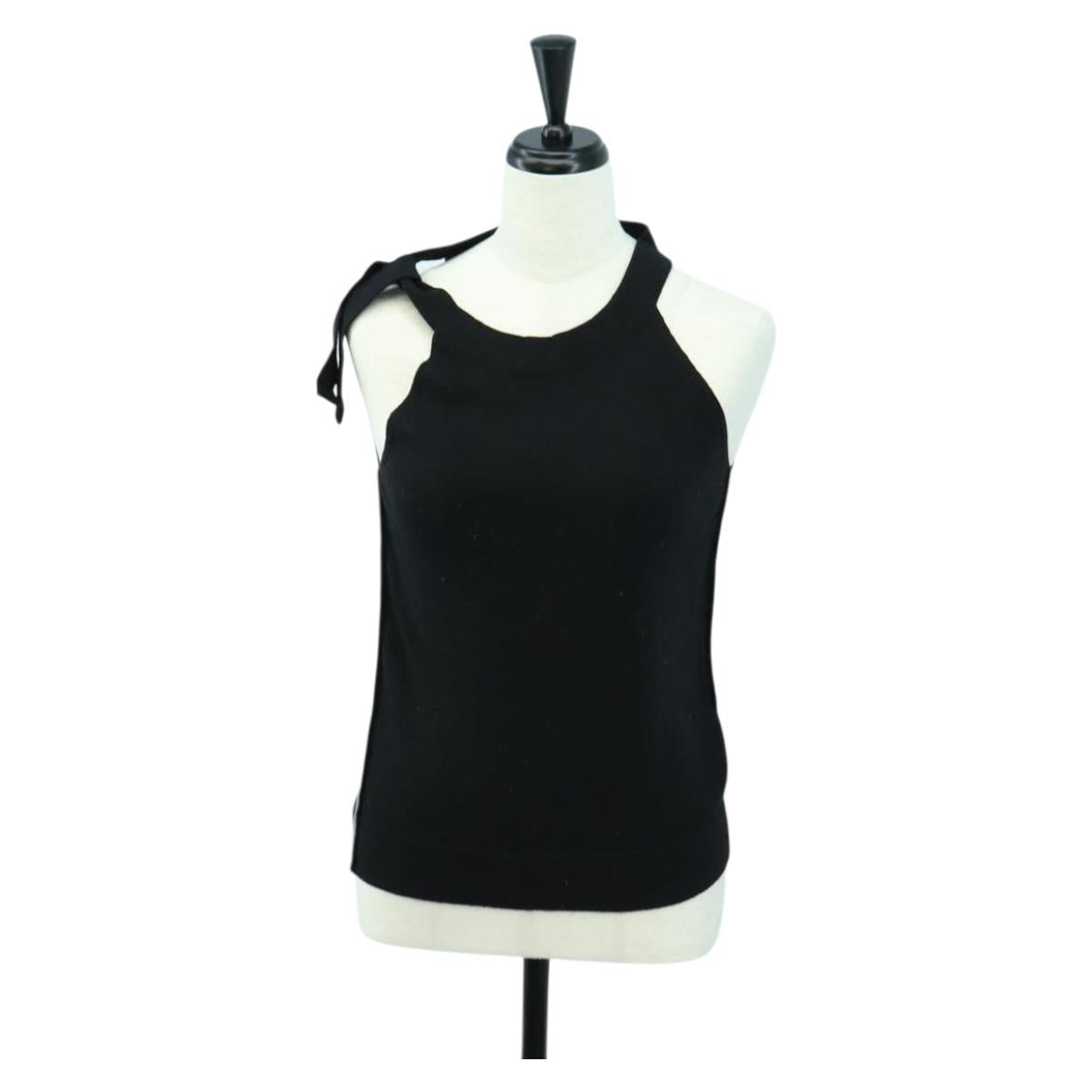 Miu Miu Tank Top Wool Black Auth 174667A