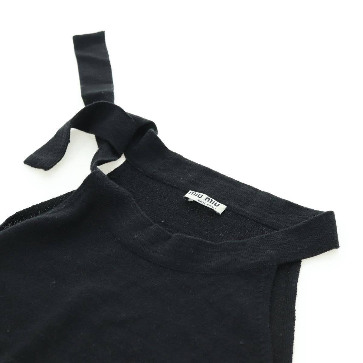 Miu Miu Tank Top Wool Black Auth 174667A