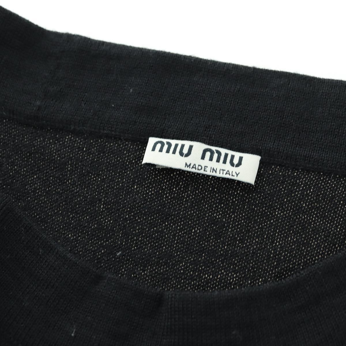 Miu Miu Tank Top Wool Black Auth 174667A