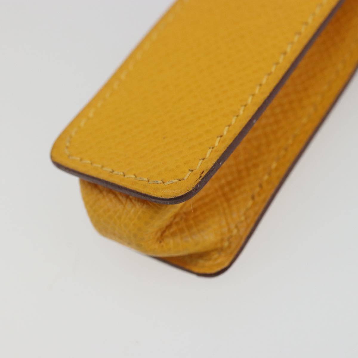 HERMES Serie Small Item Case Accessory Case Leather Yellow Auth 174688A