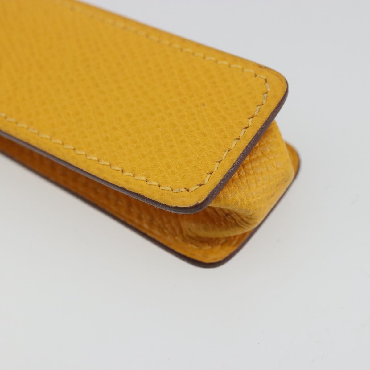 HERMES Serie Small Item Case Accessory Case Leather Yellow Auth 174688A