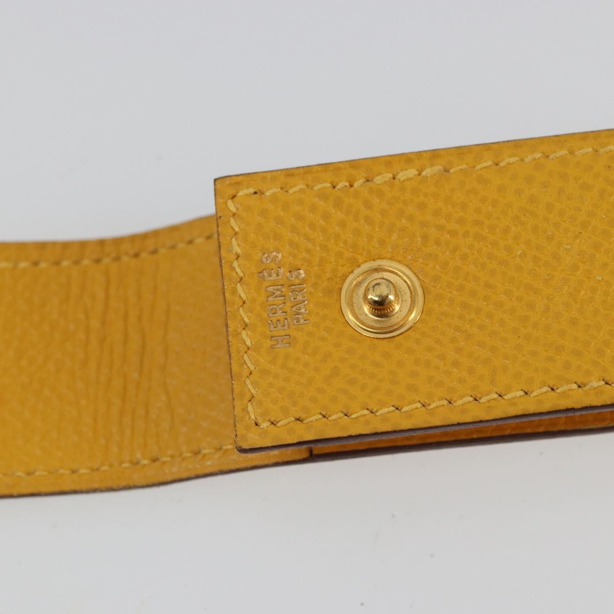 HERMES Serie Small Item Case Accessory Case Leather Yellow Auth 174688A