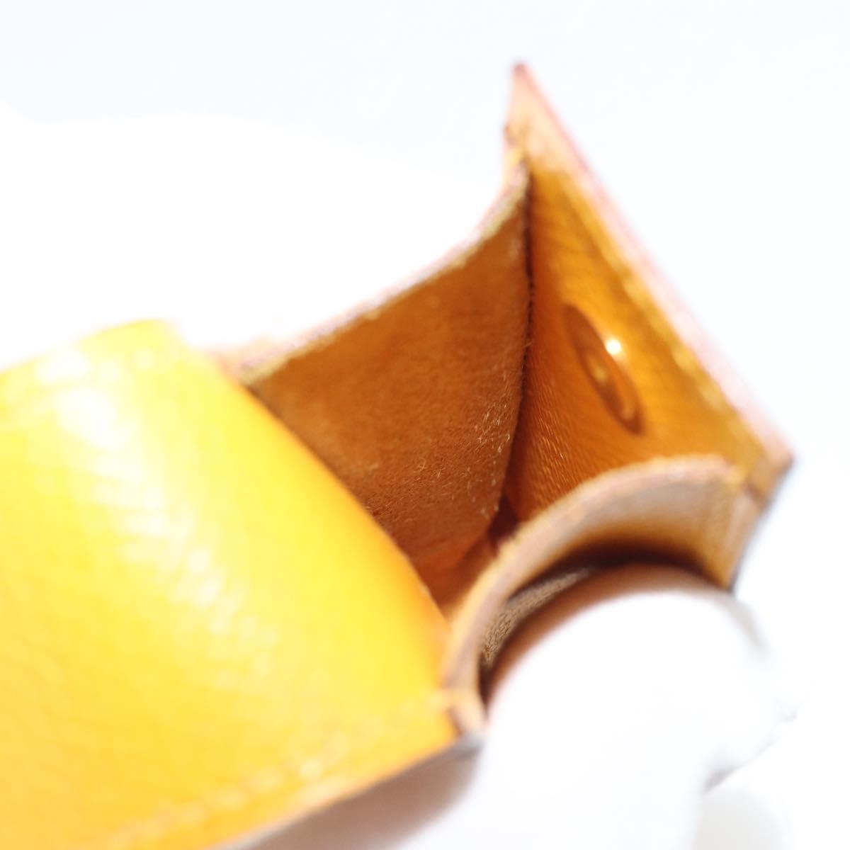HERMES Serie Small Item Case Accessory Case Leather Yellow Auth 174688A