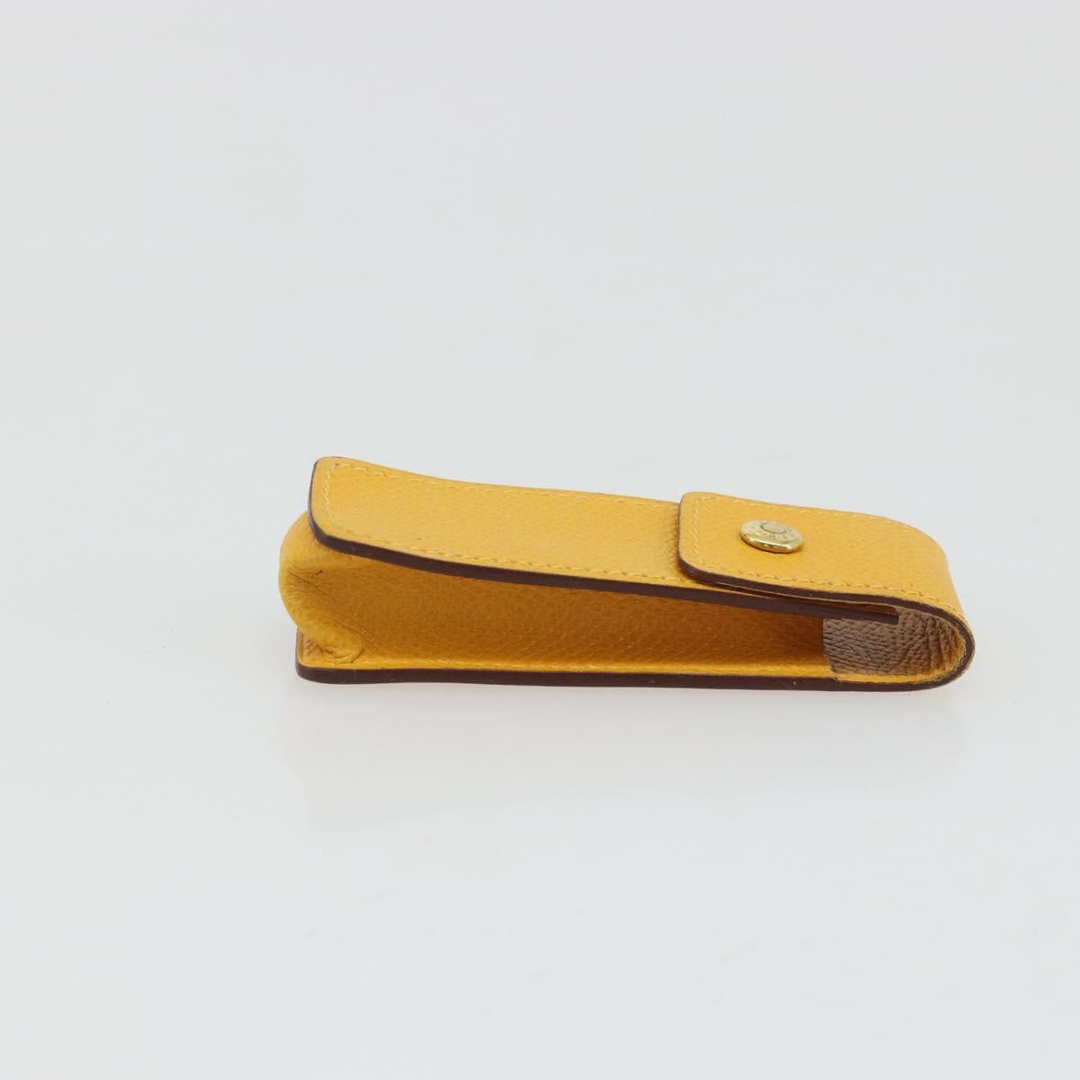 HERMES Serie Small Item Case Accessory Case Leather Yellow Auth 174688A