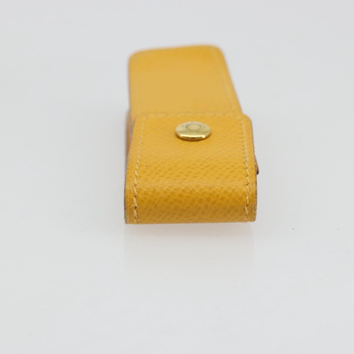 HERMES Serie Small Item Case Accessory Case Leather Yellow Auth 174688A