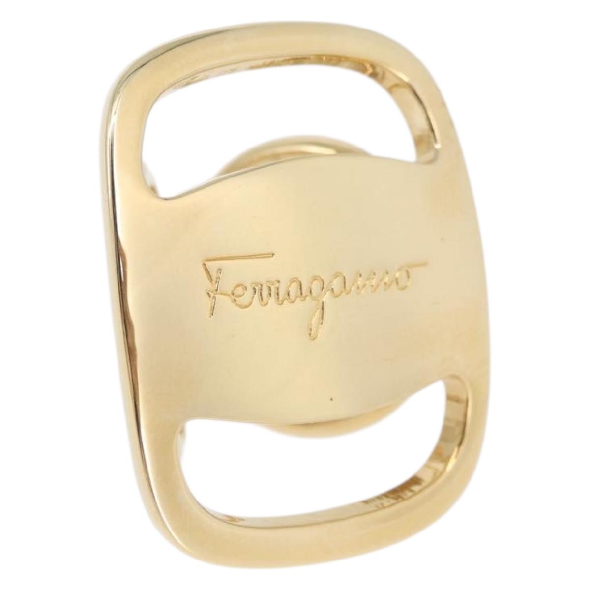 Salvatore Ferragamo Vala Ring metal Gold Auth 174691A
