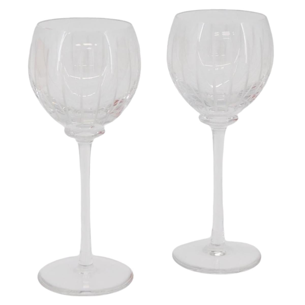 HERMES Fanfare Pair Of Wine Glasses Glass Clear Auth 174699M