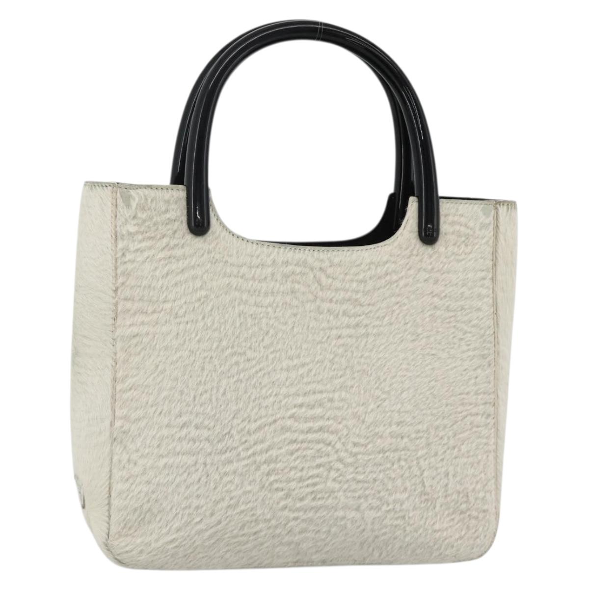 PRADA Hand Bag Harako Silver White Auth 174714A