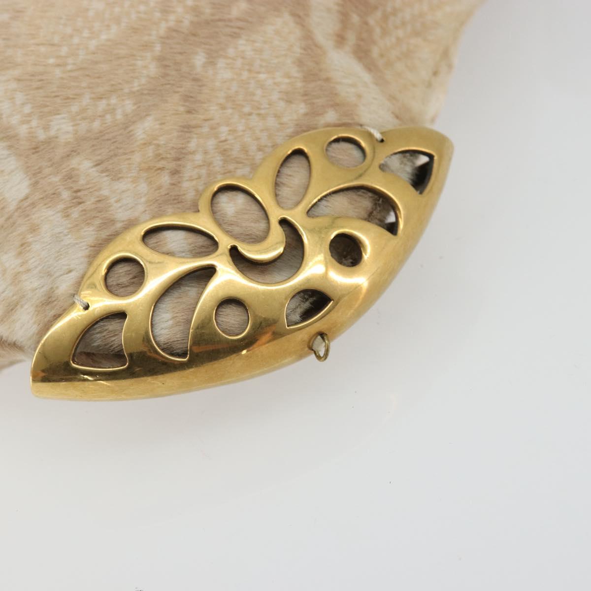 Chloe Purse Chain Hand Bag Harako leather Beige Gold Auth 174716
