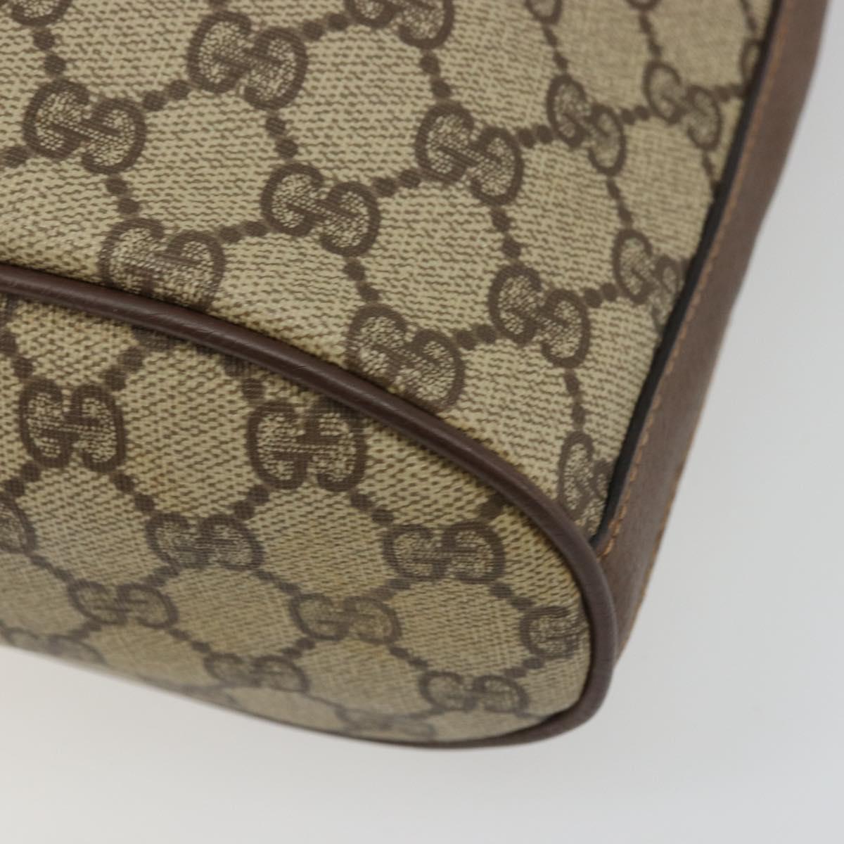 GUCCI GG Supreme Shoulder Bag PVC Beige Gold Auth 174721