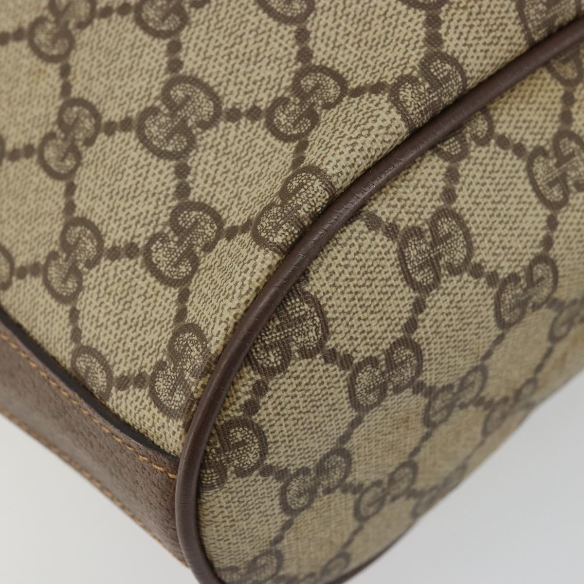 GUCCI GG Supreme Shoulder Bag PVC Beige Gold Auth 174721