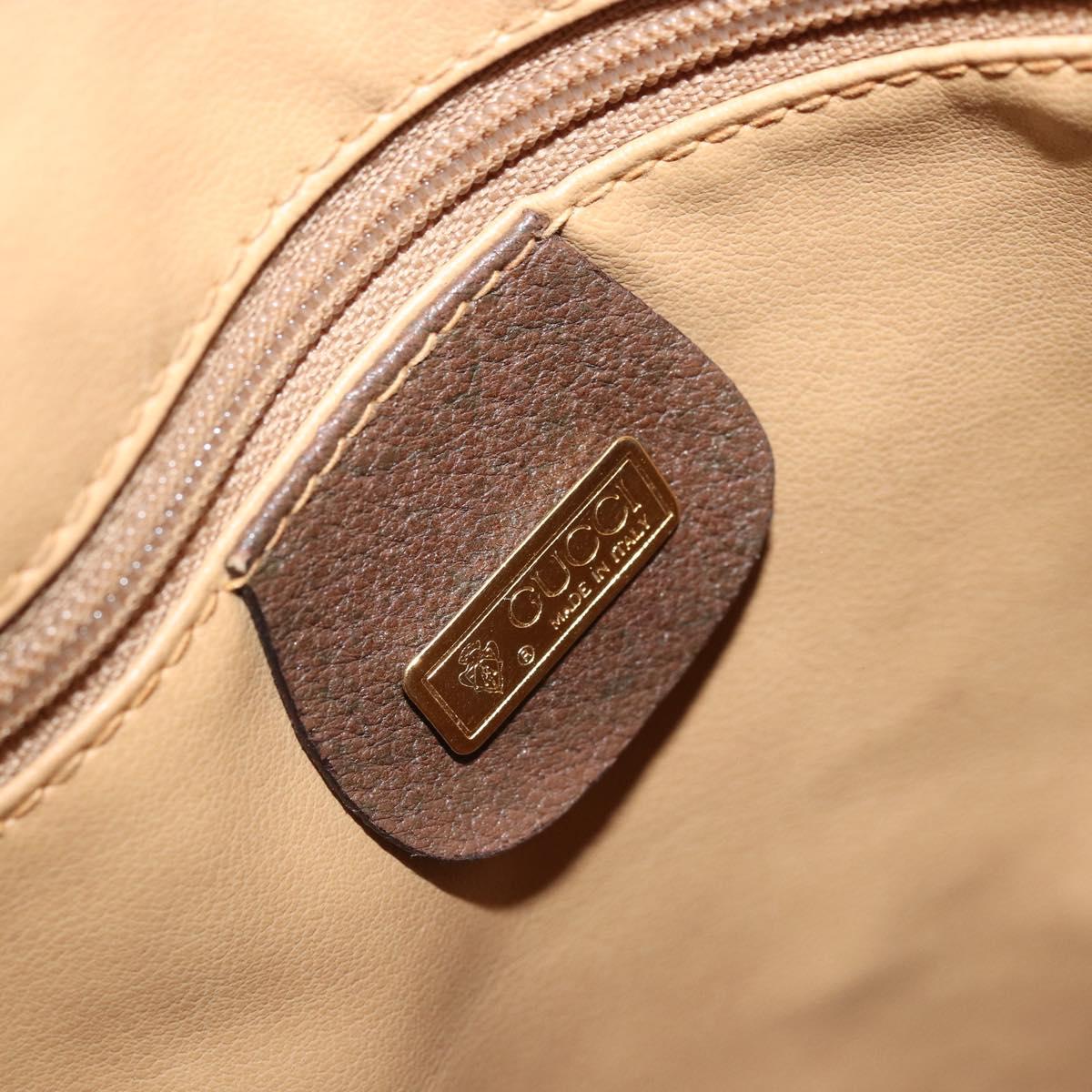GUCCI GG Supreme Shoulder Bag PVC Beige Gold Auth 174721