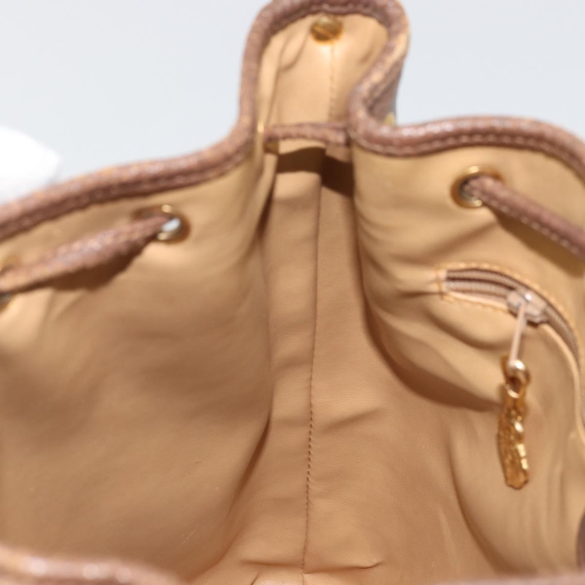 GUCCI GG Supreme Shoulder Bag PVC Beige Gold Auth 174721