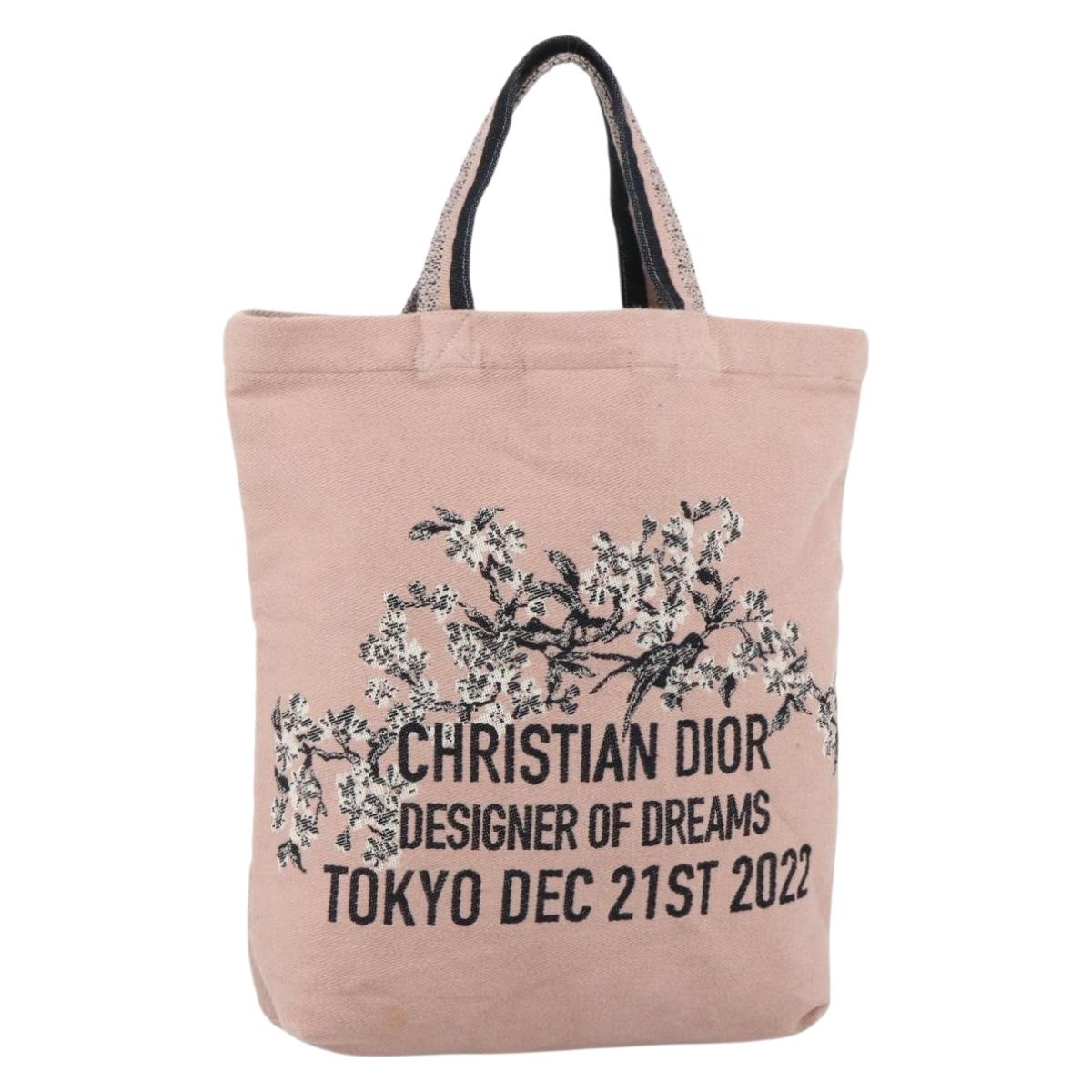 Christian Dior Tote Bag Canvas Pink Auth 174744A