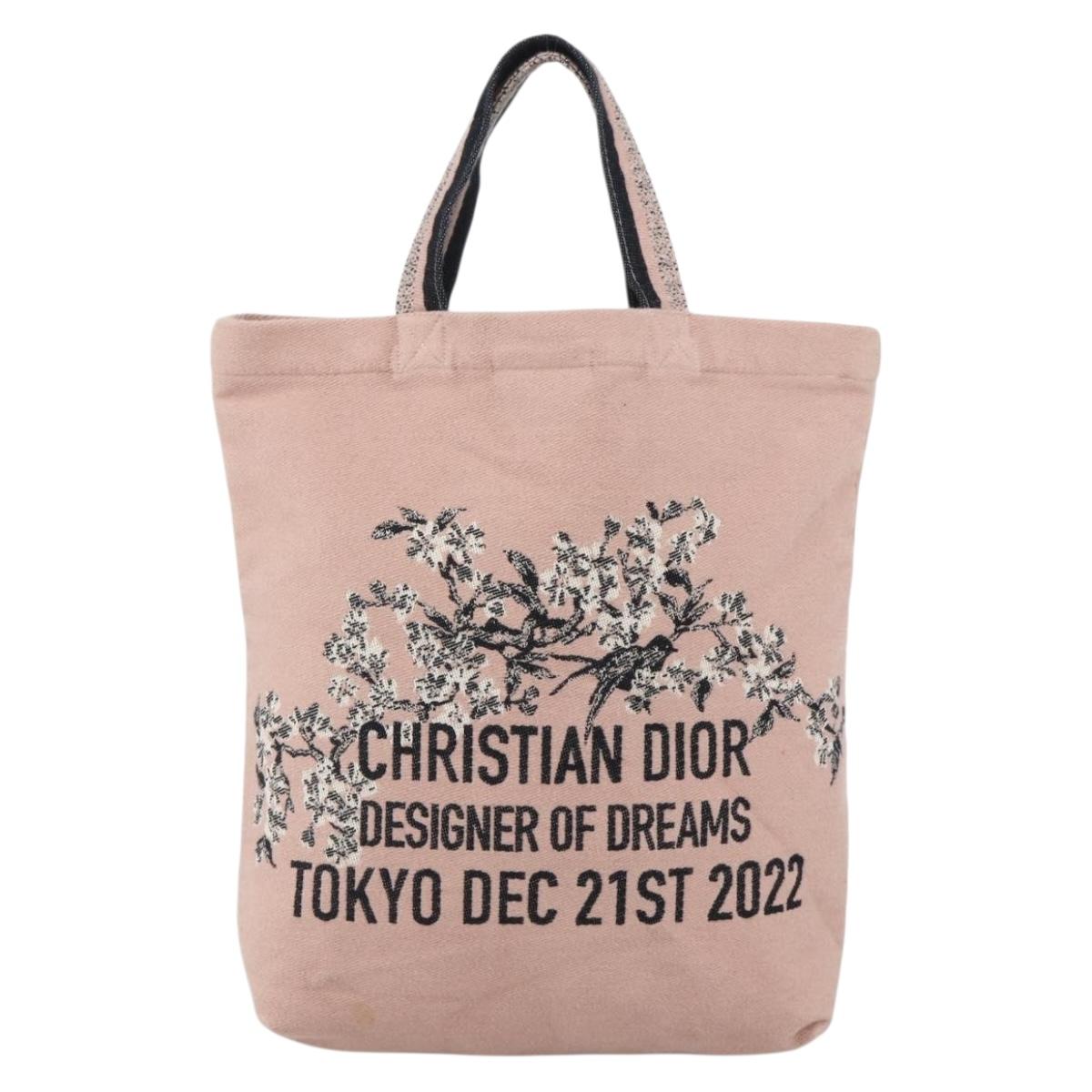 Christian Dior Tote Bag Canvas Pink Auth 174744A