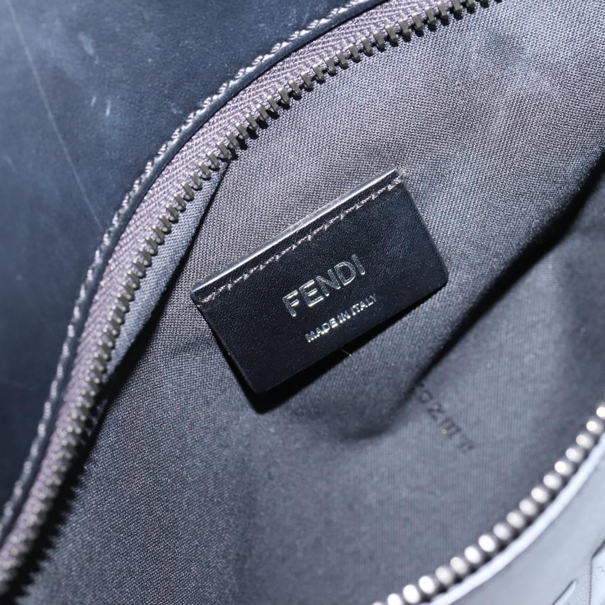 FENDI Backpack Leather Black Silver Auth 174752