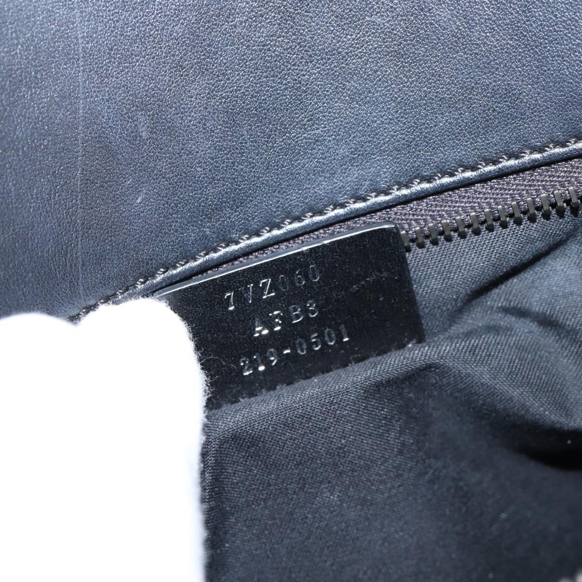 FENDI Backpack Leather Black Silver Auth 174752