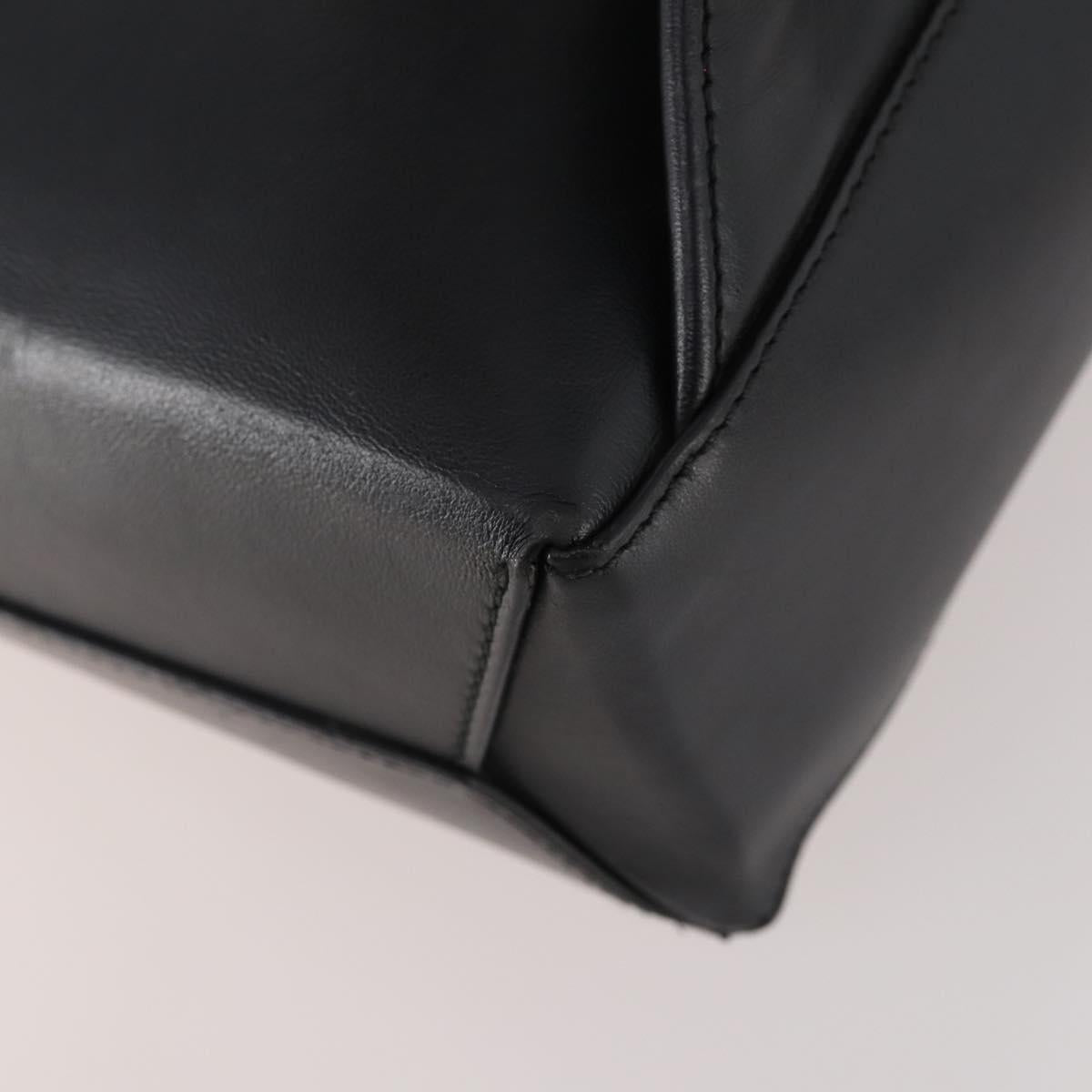 FENDI Backpack Leather Black Silver Auth 174752A