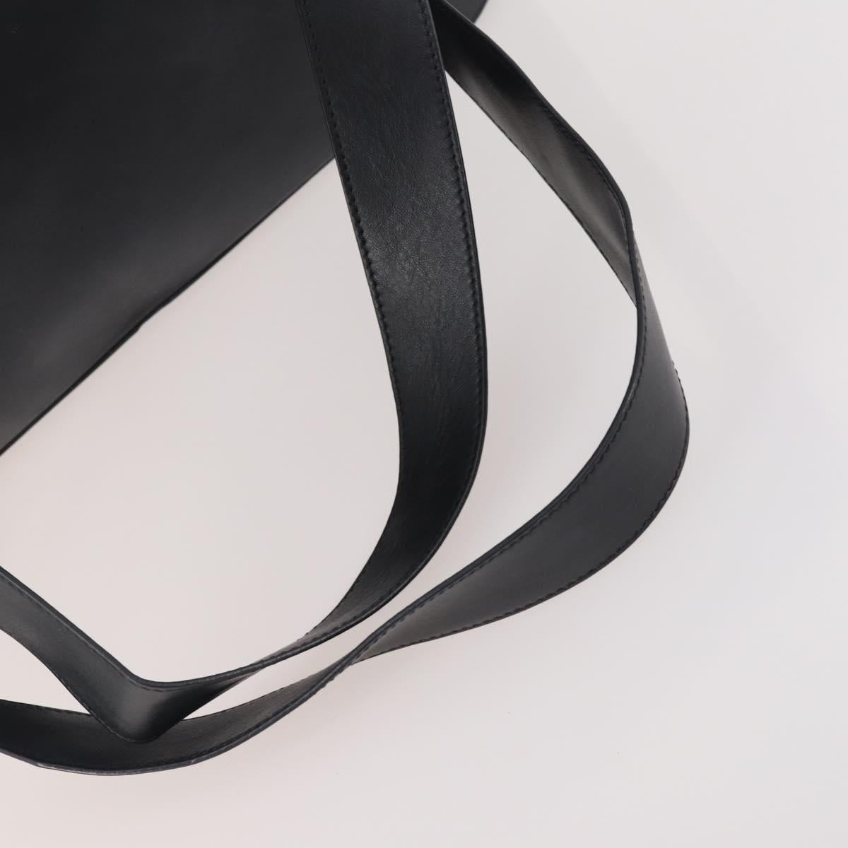 FENDI Backpack Leather Black Silver Auth 174752A