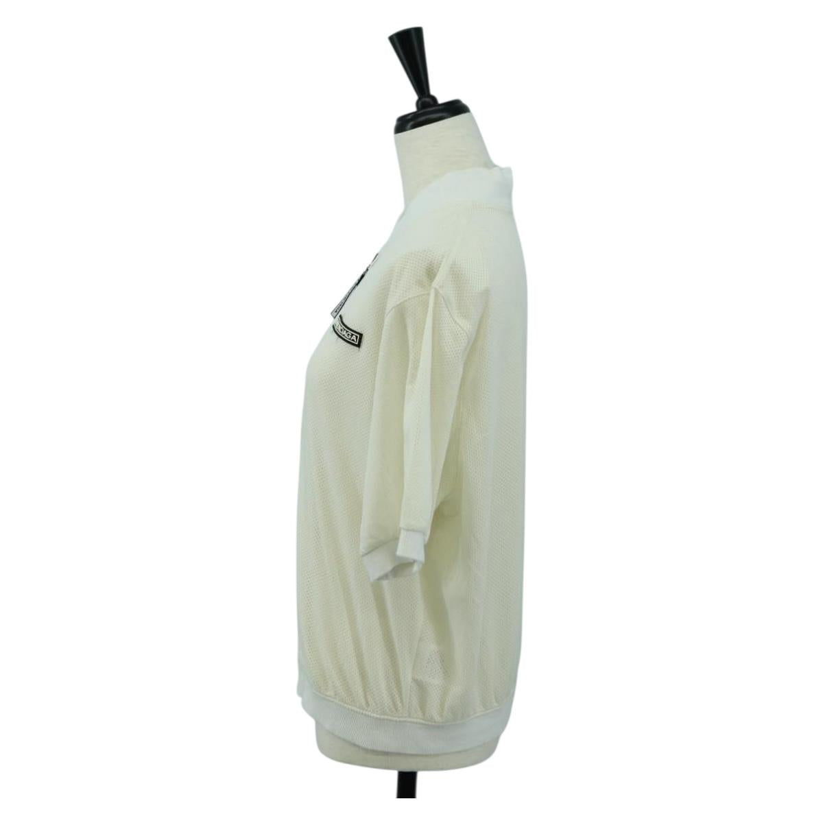 BALENCIAGA Short Sleeved Golf Jacket Polyester M White Auth 174764A