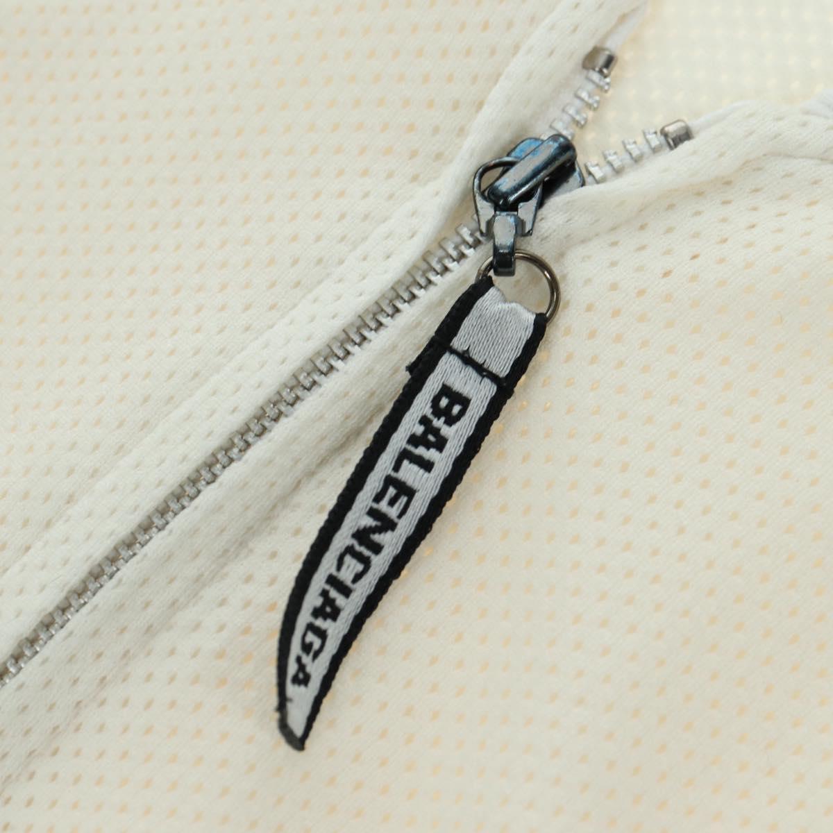 BALENCIAGA Short Sleeved Golf Jacket Polyester M White Auth 174764A