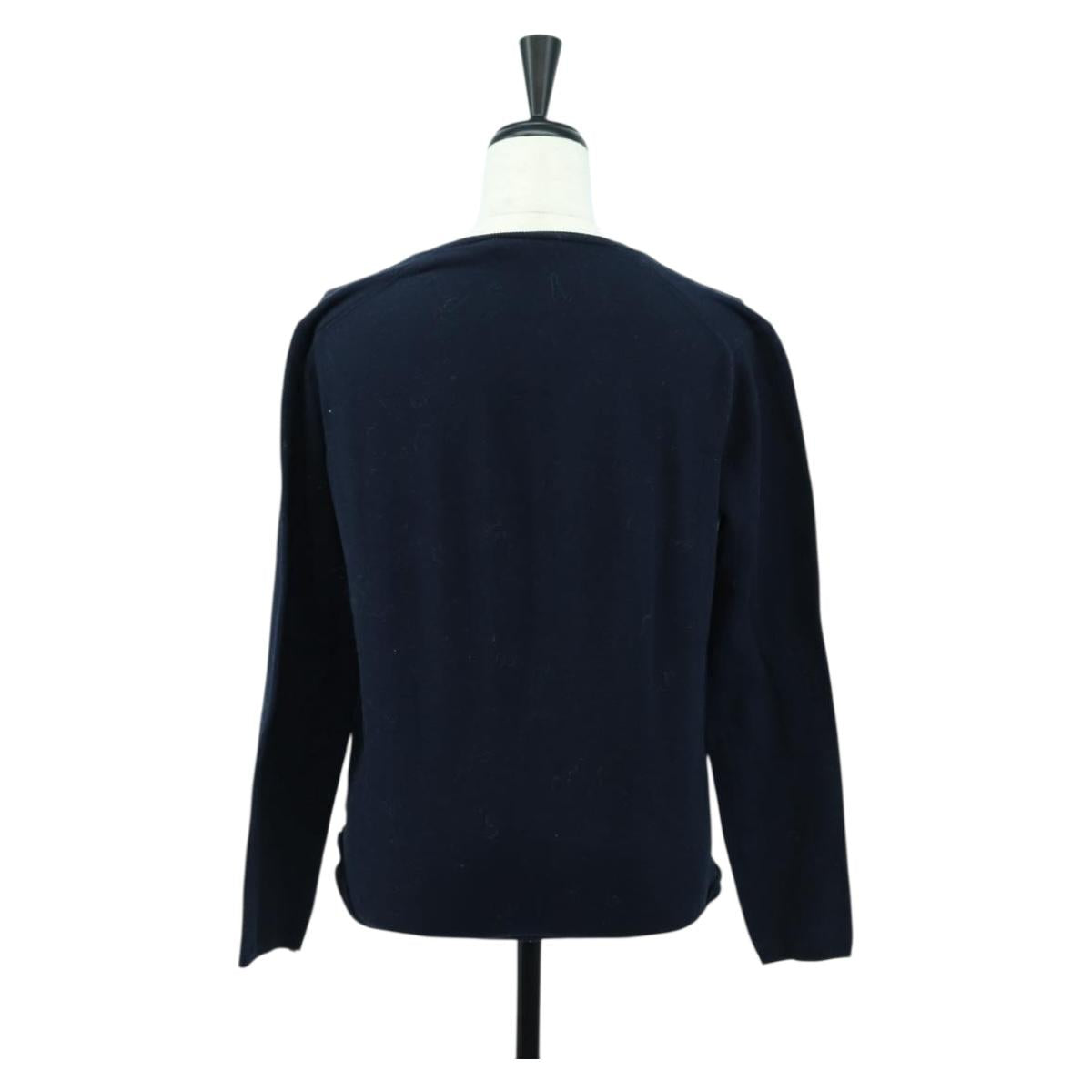 PRADA Long Sleeved T Shirt Cotton Navy Auth 174765A