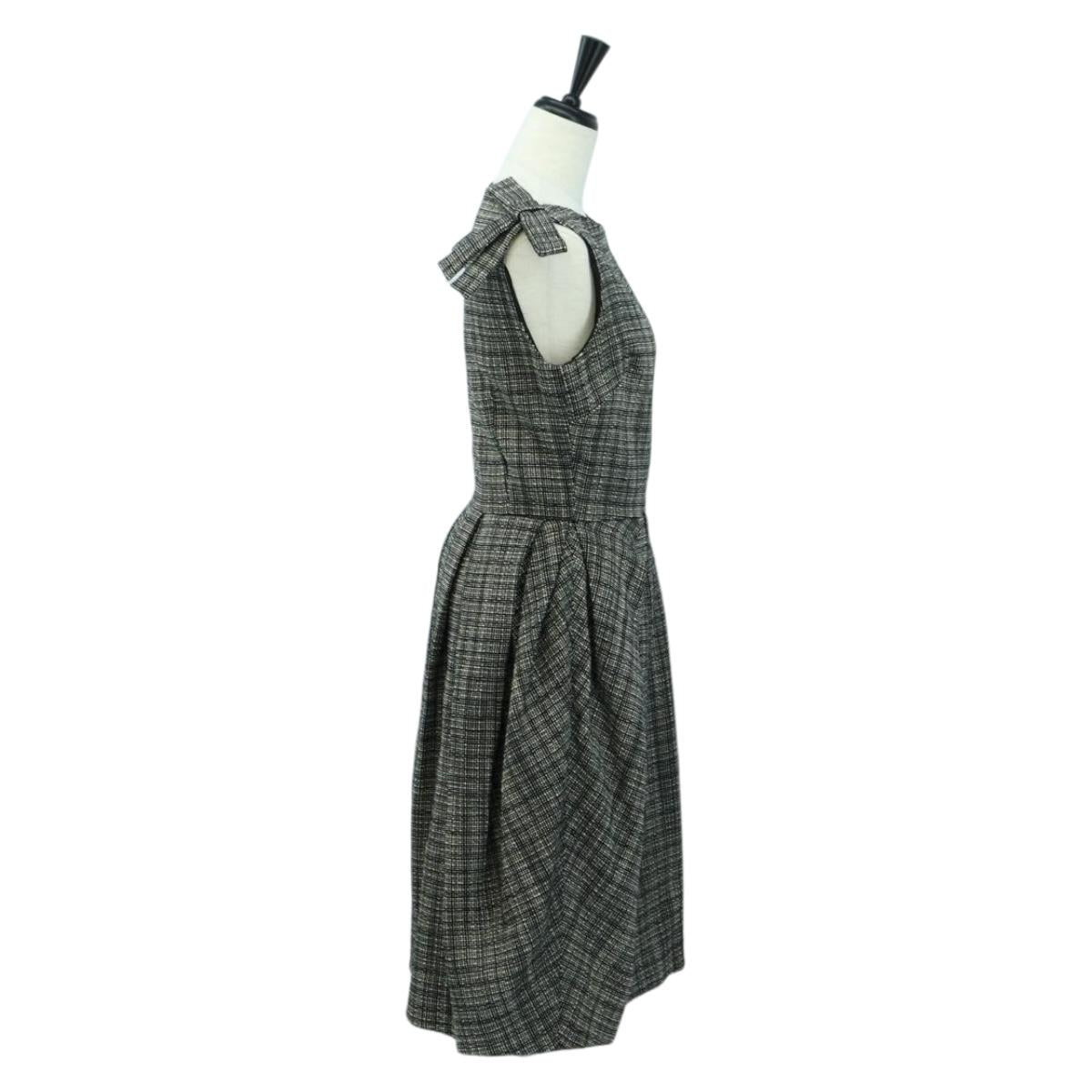 Christian Dior One Piece Tweed Beige Auth 174766A