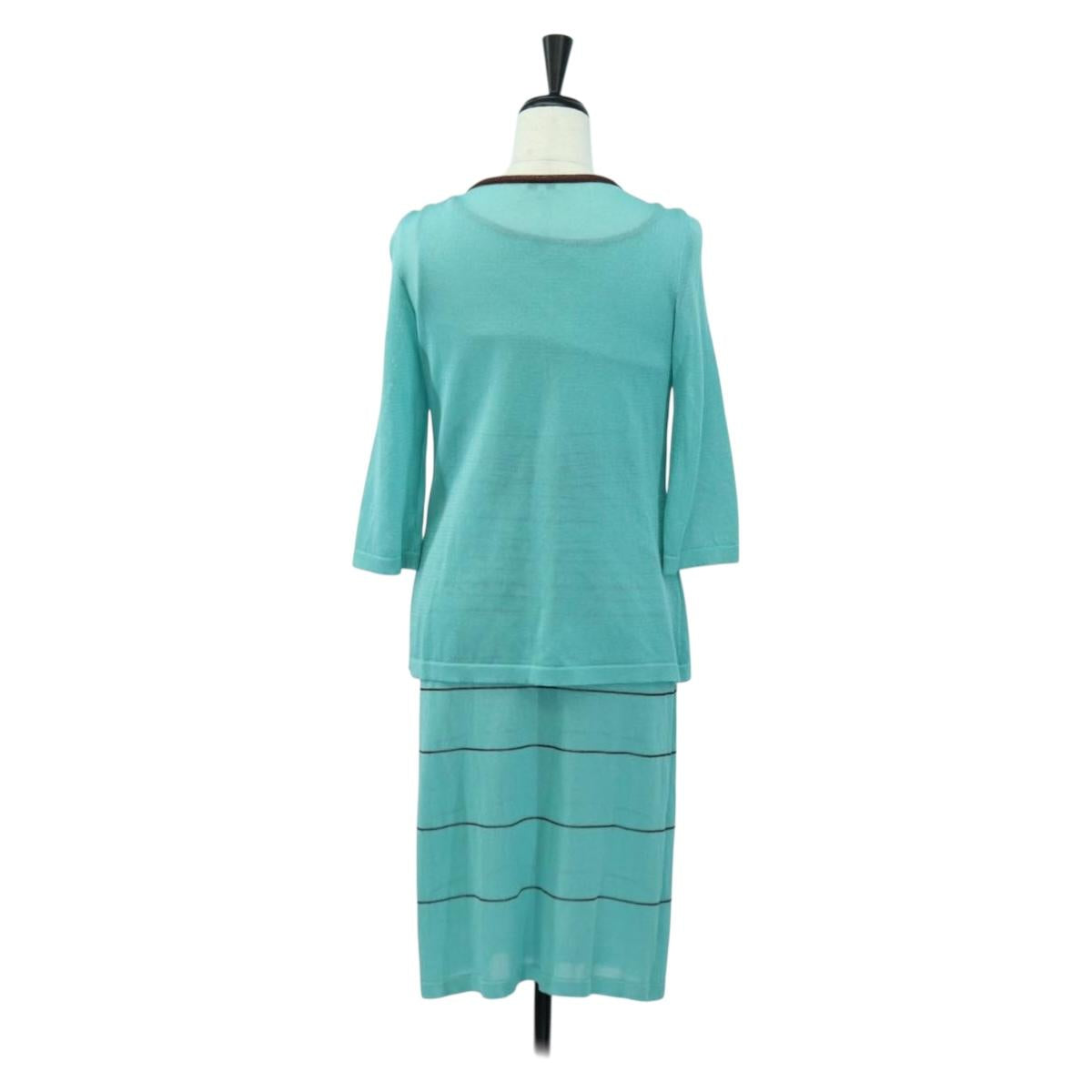 BALENCIAGA One Piece Dress And Jacket set Rayon Light Blue Auth 174767A