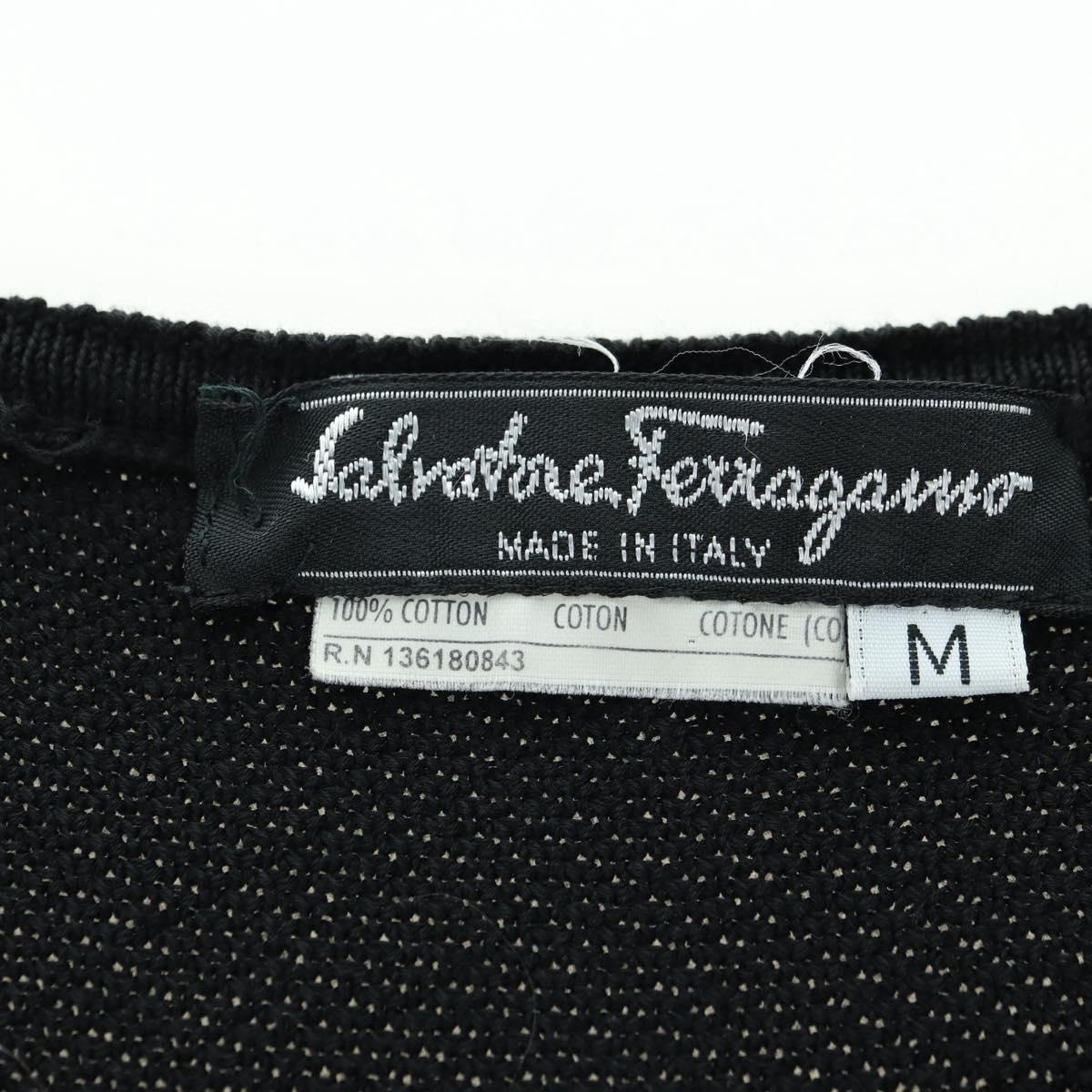 Salvatore Ferragamo One Piece Cotton M Black Auth 174769A