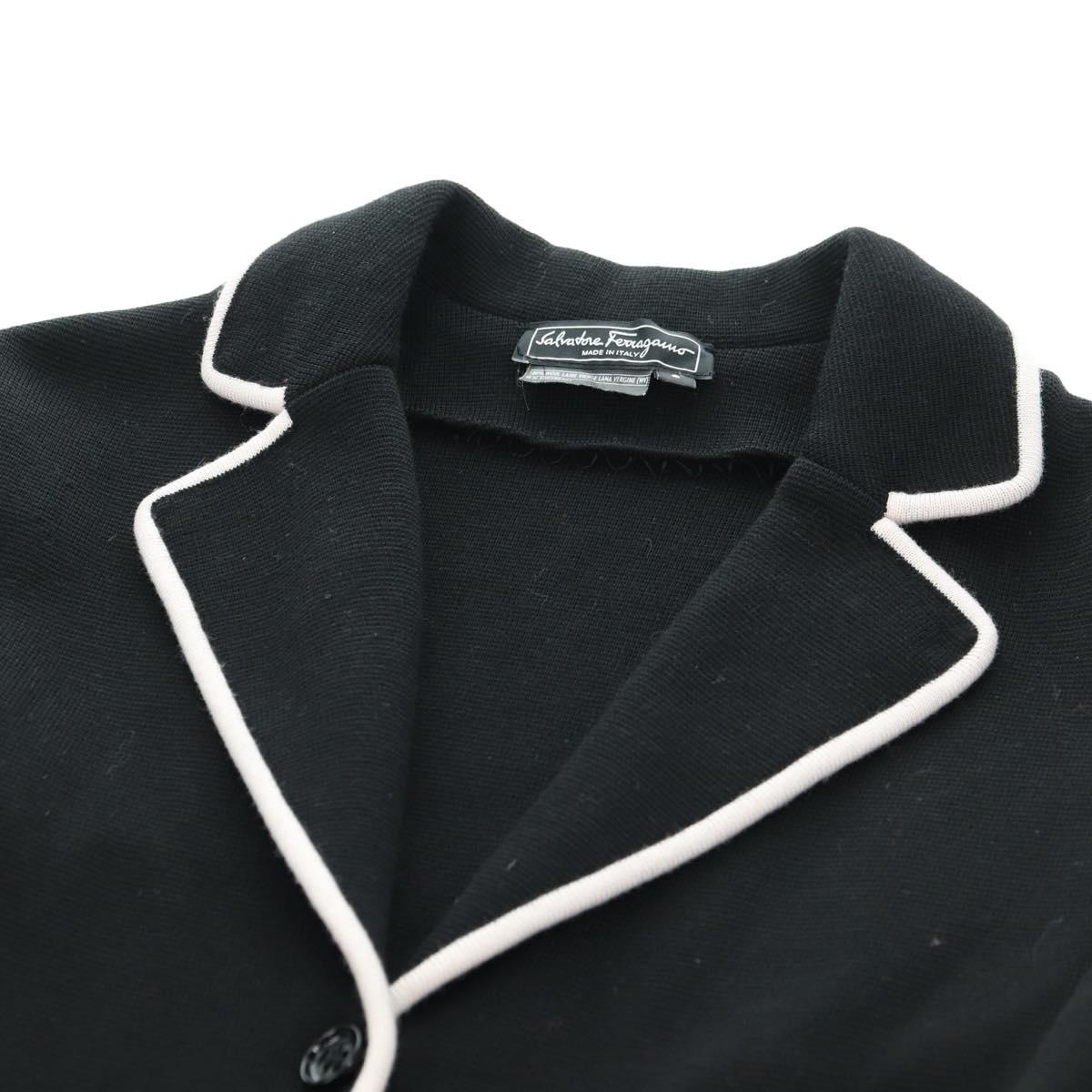 Salvatore Ferragamo Jacket Wool S Black Auth 174770A
