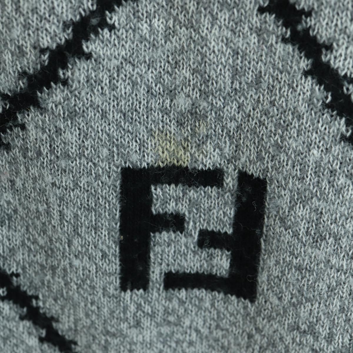 FENDI Zucca Canvas Knit Sweater Wool Gray Auth 174772A