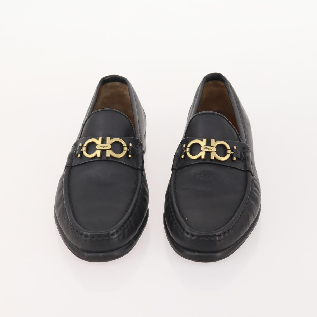 Salvatore Ferragamo Shoes Suede Leather 6 Set Brown Navy black Auth 174774