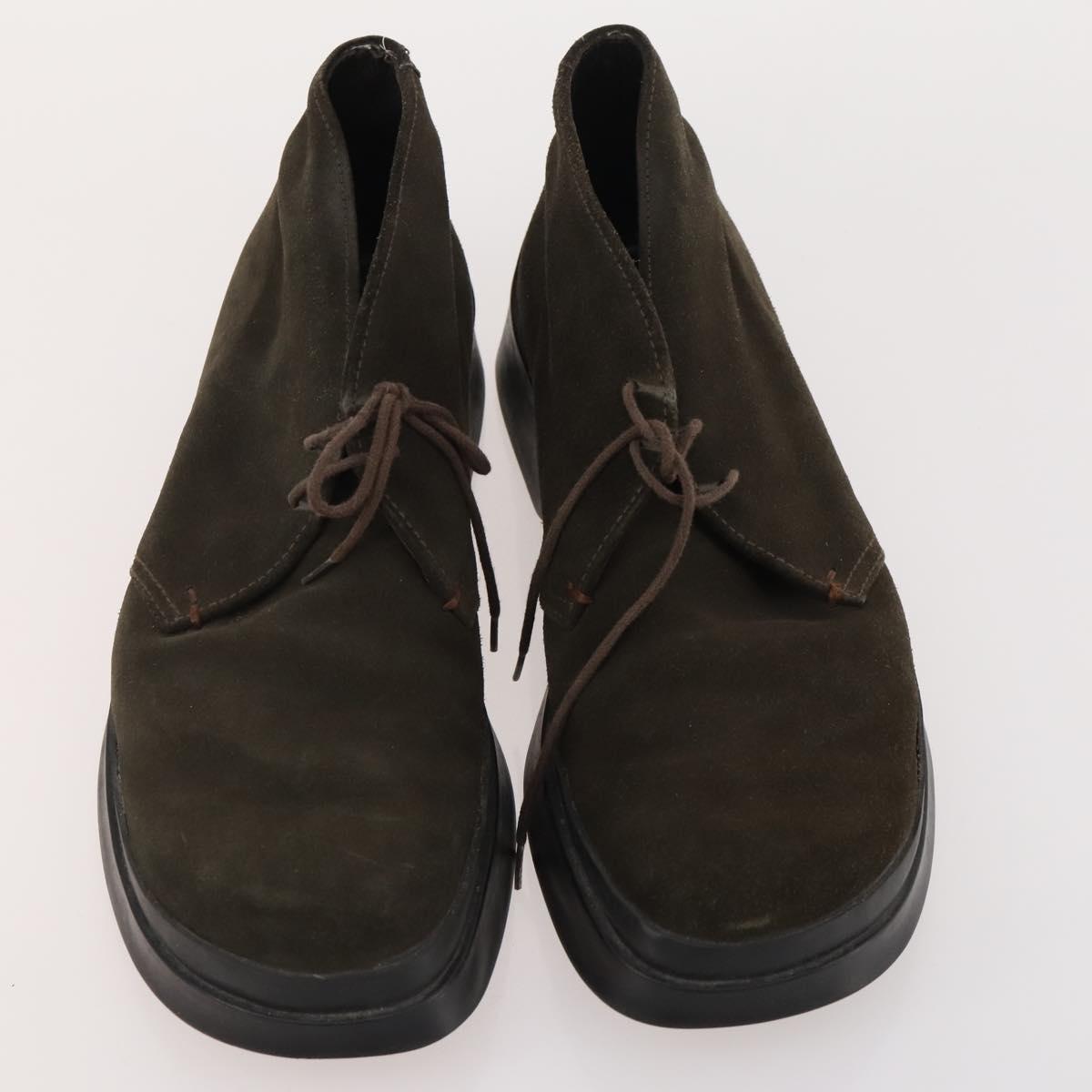 PRADA Shoes Suede Leather 5 Set Brown black Auth 174775