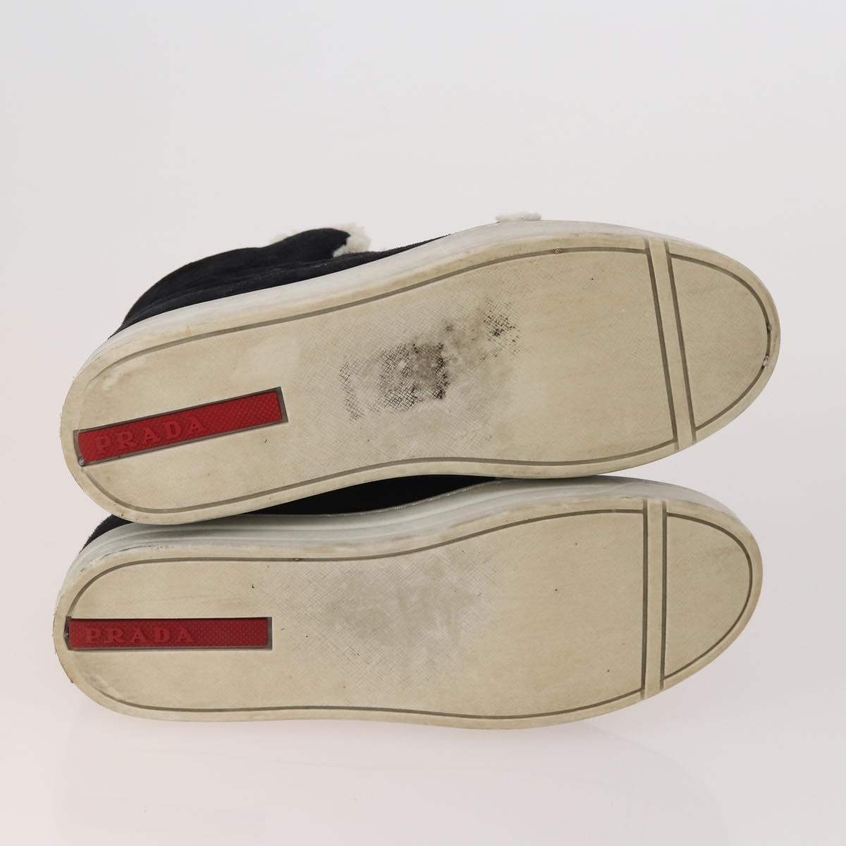 PRADA Shoes Suede Leather 5 Set Brown black Auth 174775