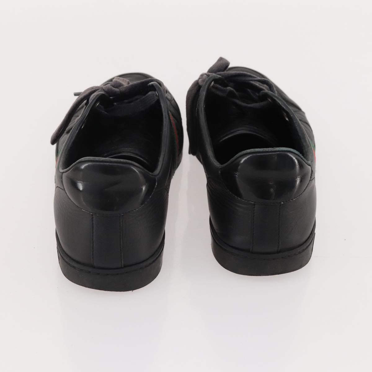 GUCCI Shoes Suede Leather 3 Set Black Khaki white Auth 174777