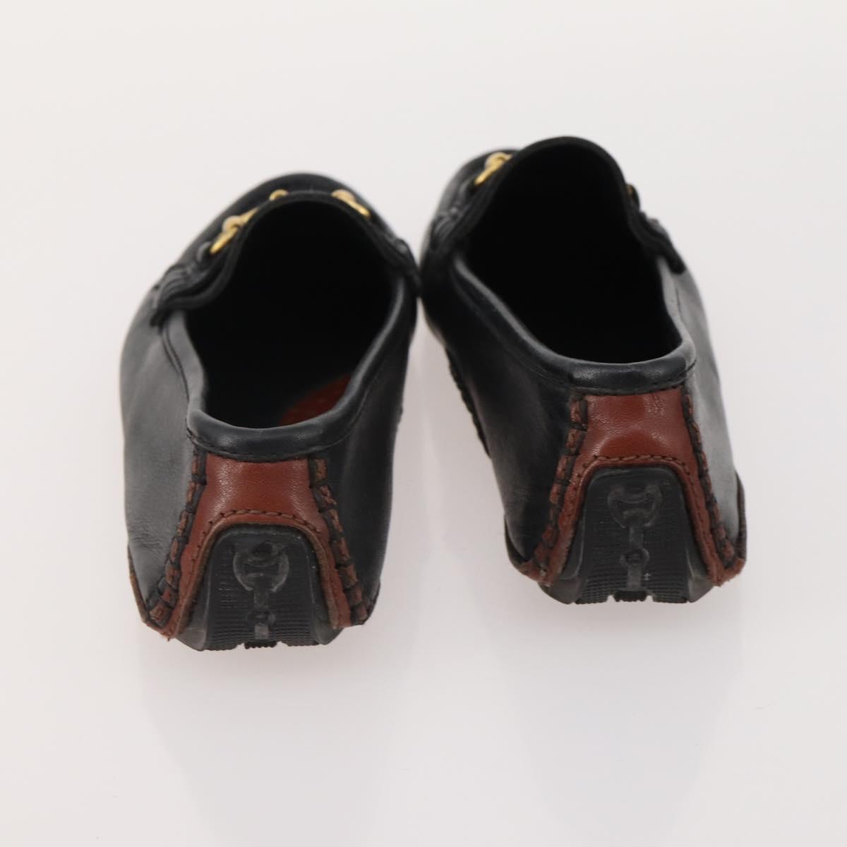 GUCCI Shoes Patent Leather 7 Set Black Brown Auth 174778