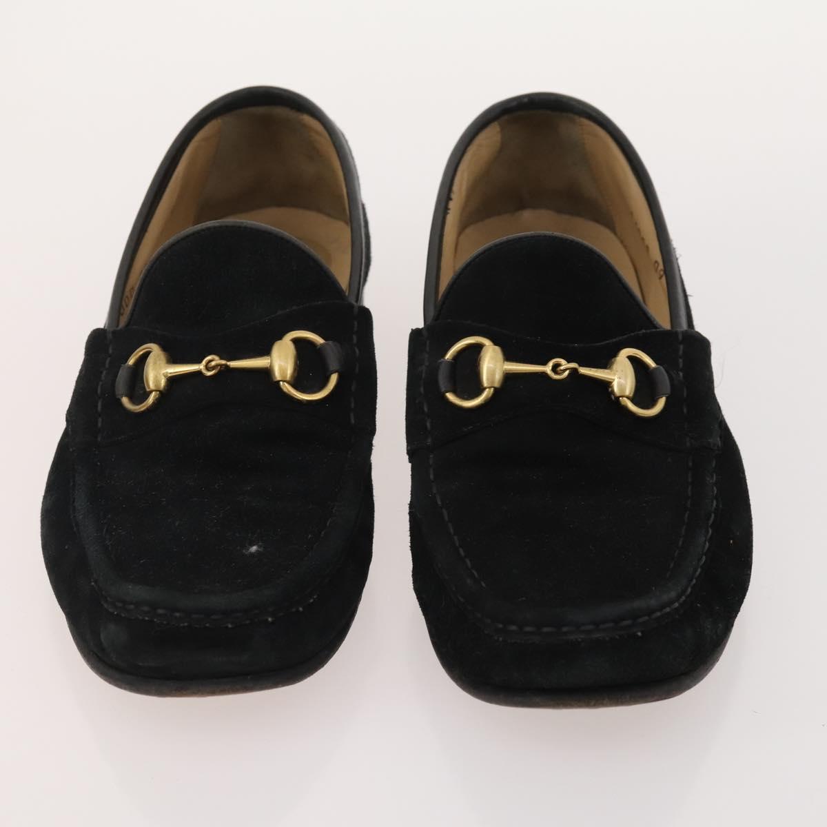 GUCCI Shoes Leather 4 Set Black Brown Auth 174779