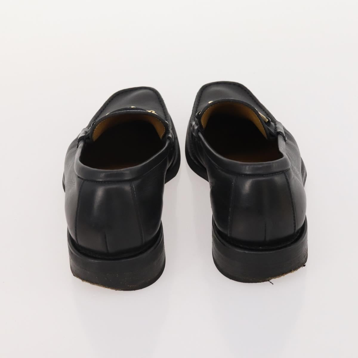 GUCCI Shoes Leather 4 Set Black Brown Auth 174779
